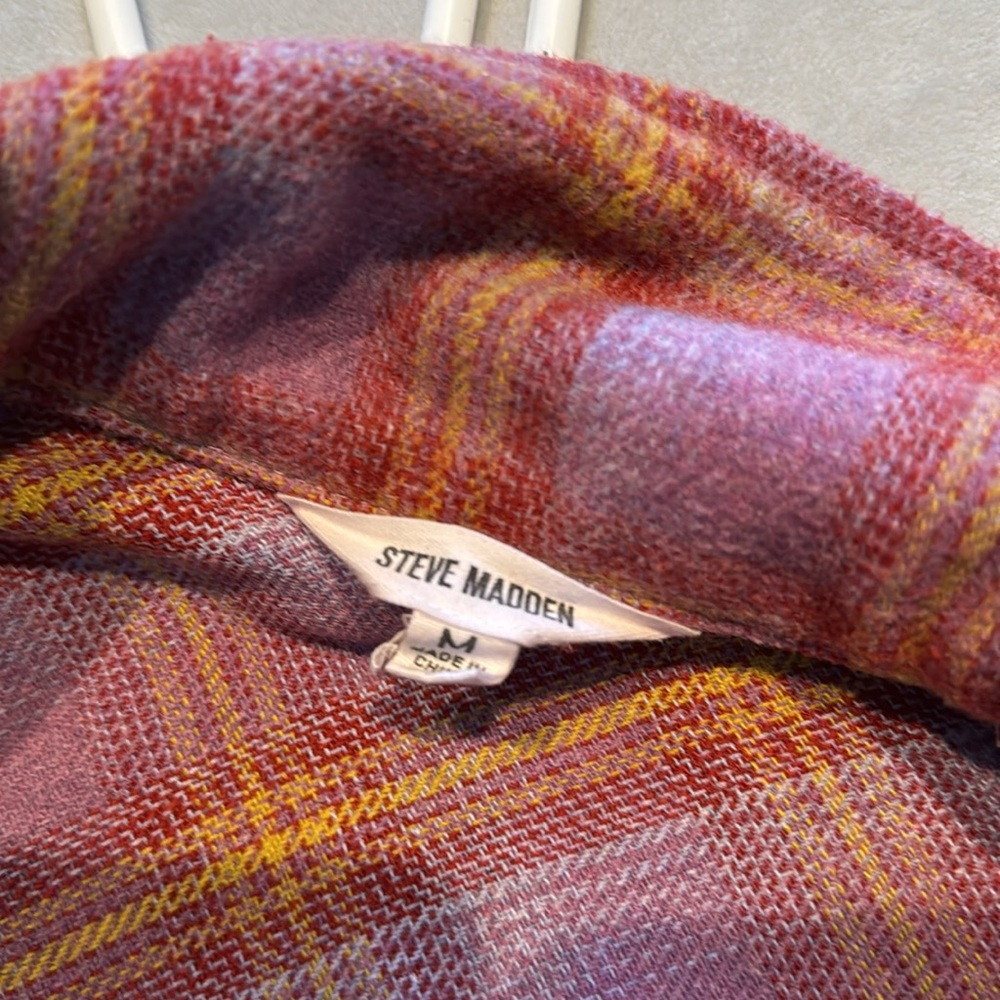 Steve Madden- Pink, Purple and Orange plaid jacket, Size M - Picture 3 of 3